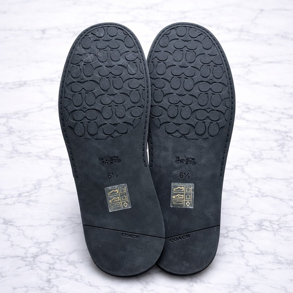 Coach Black Slide Sandals with Gold Accent - Picture 9 of 12